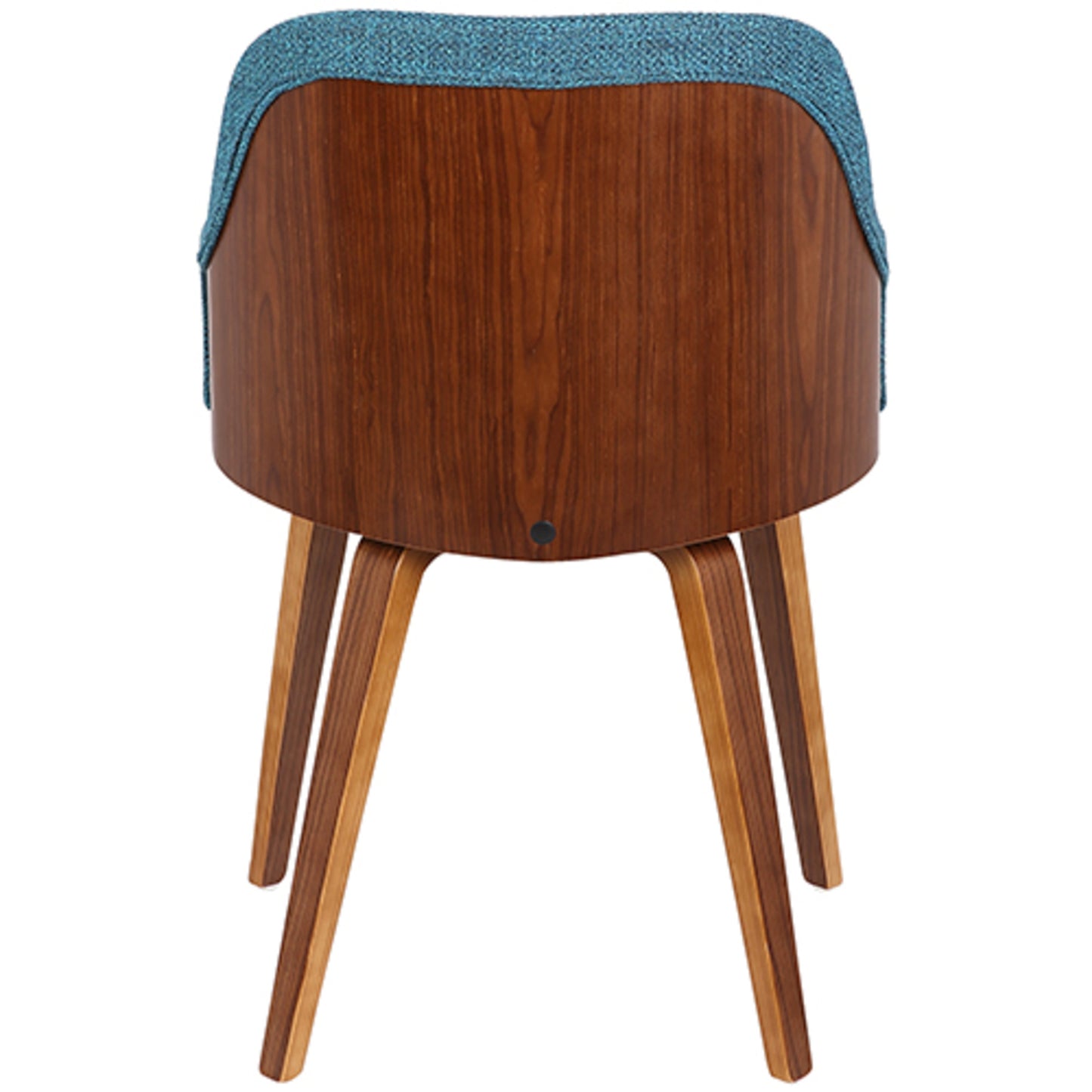 Bacci Mid-Century Modern Dining/ Accent Chair in Walnut Wood and Cream Fabric