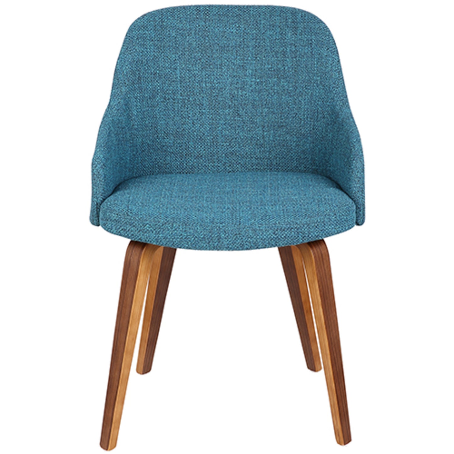 Bacci Mid-Century Modern Dining/ Accent Chair in Walnut Wood and Cream Fabric