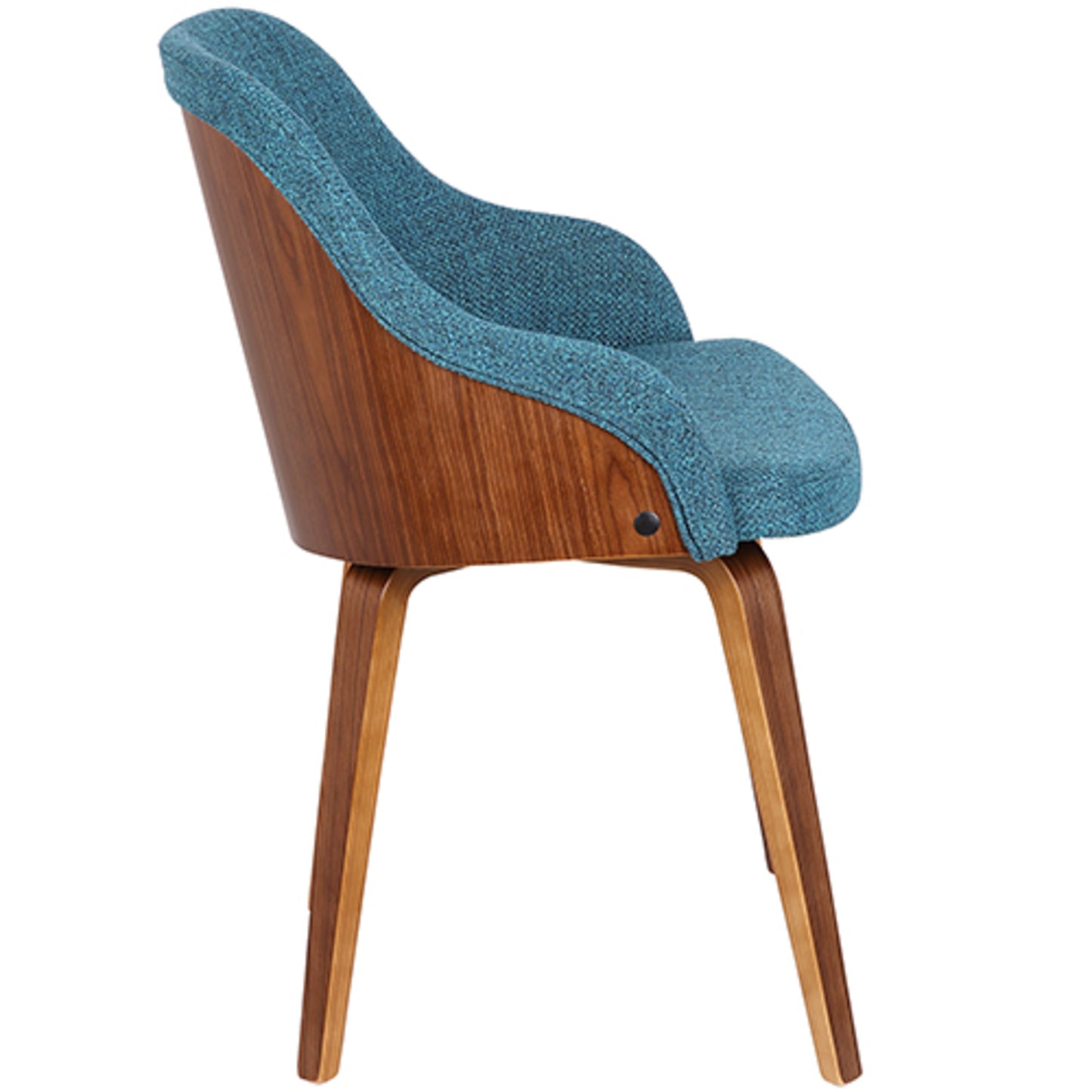 Bacci Mid-Century Modern Dining/ Accent Chair in Walnut Wood and Cream Fabric