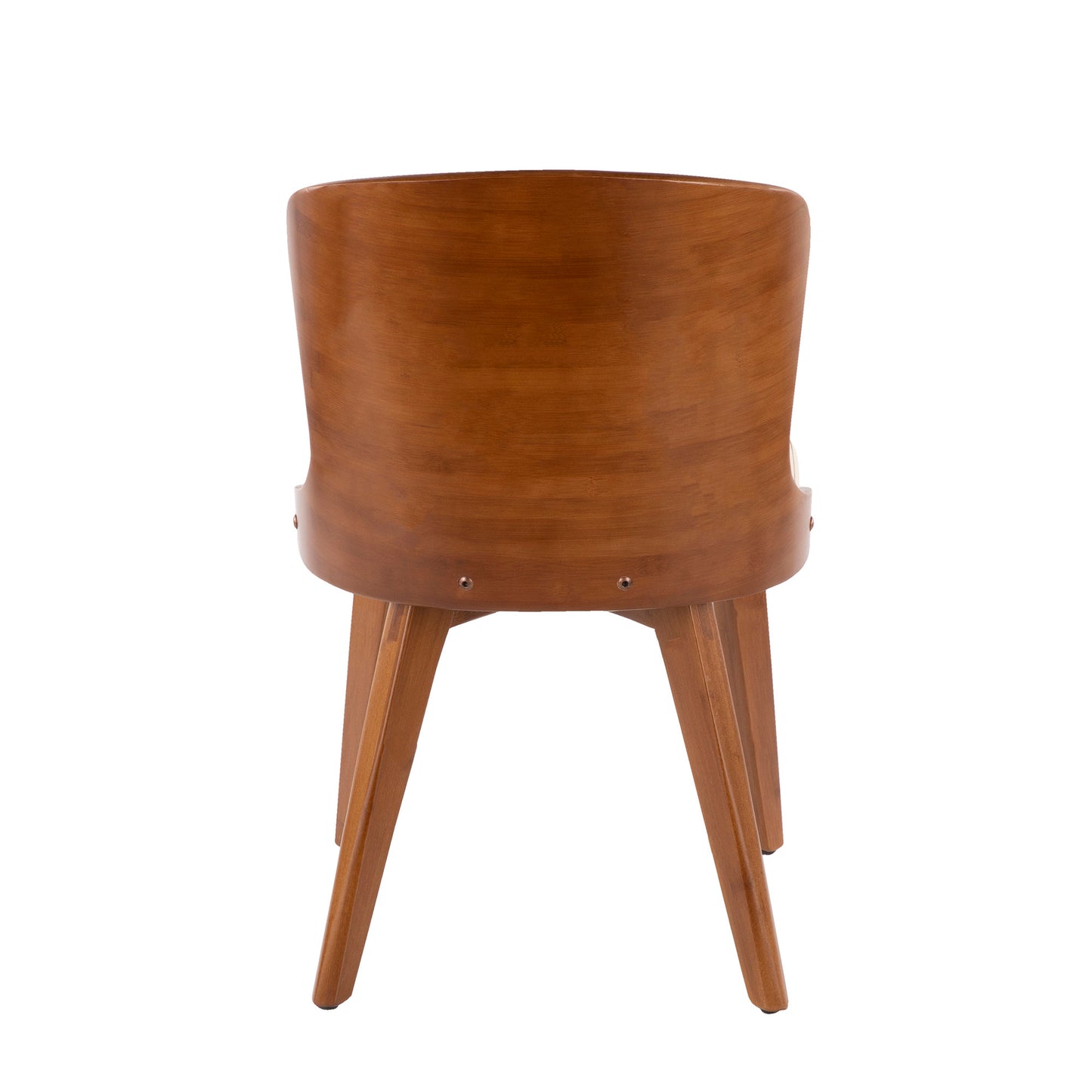Bocello Mid-Century Chair in Walnut and Black Faux Leather