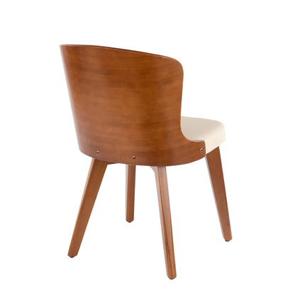 Bocello Mid-Century Chair in Walnut and Black Faux Leather