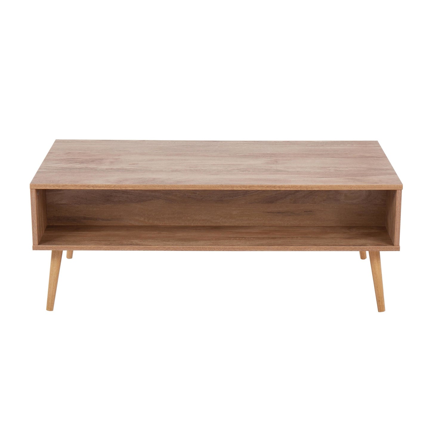 Bora Bora Contemporary Coffee Table in Black Wood with Rattan Accents