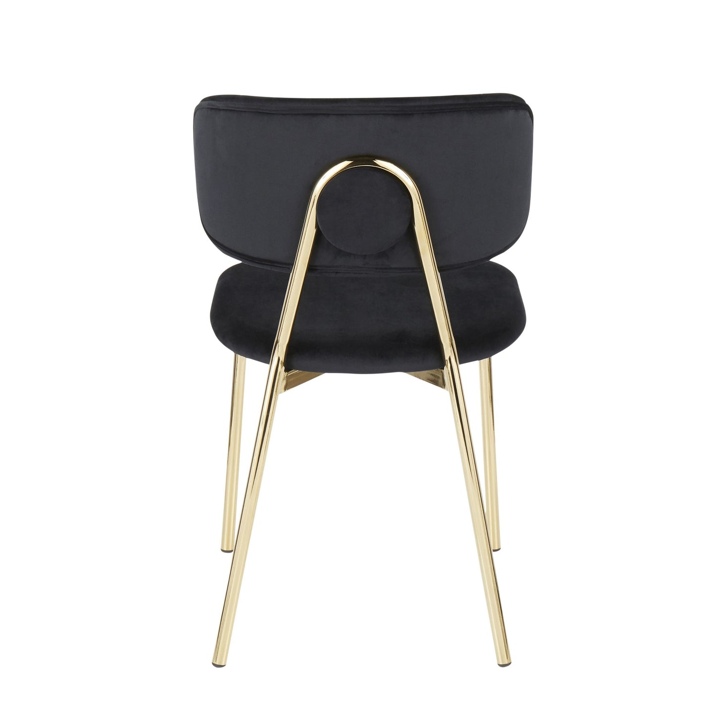 Bouton Contemporary/Glam Chair in Gold Metal and Black Velvet   - Set of 2