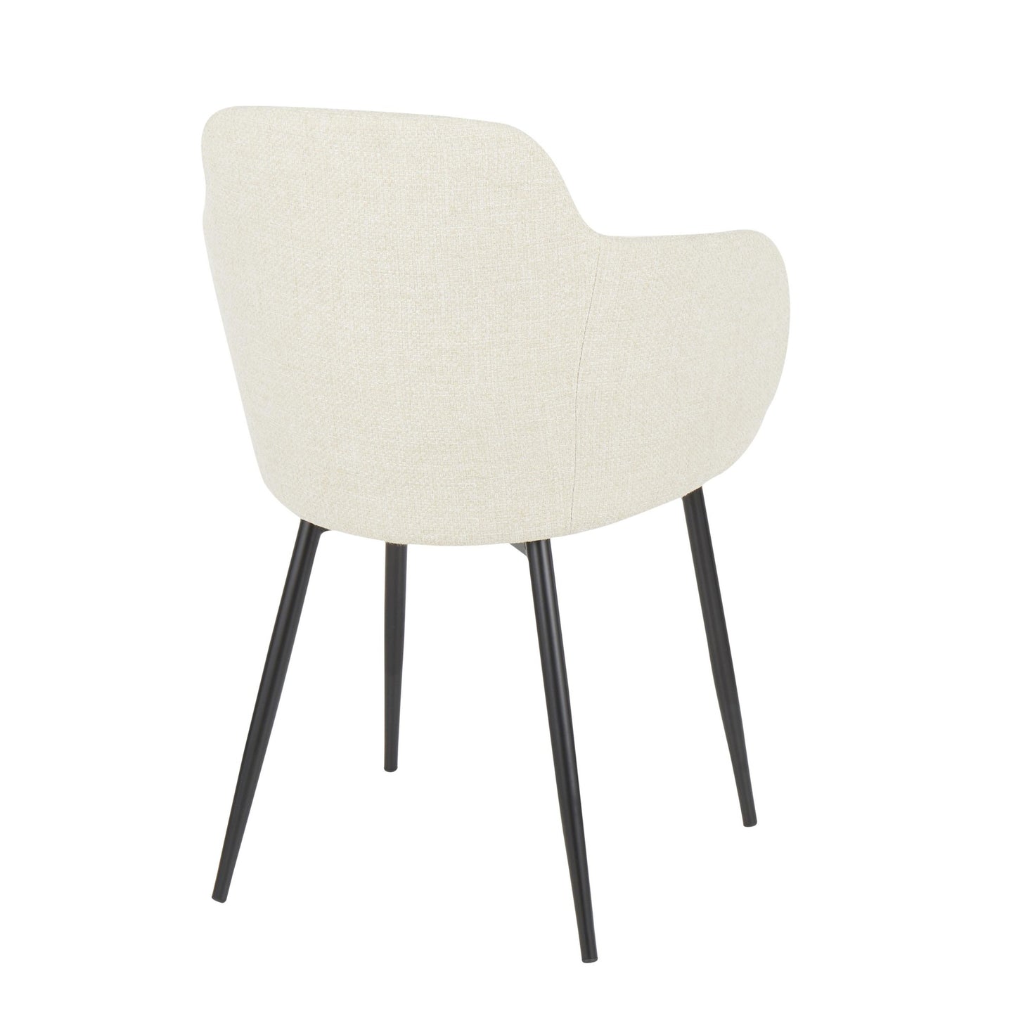 Boyne Industrial Chair in Black Metal and Cream Noise Fabric