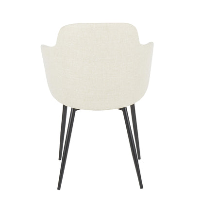 Boyne Industrial Chair in Black Metal and Cream Noise Fabric