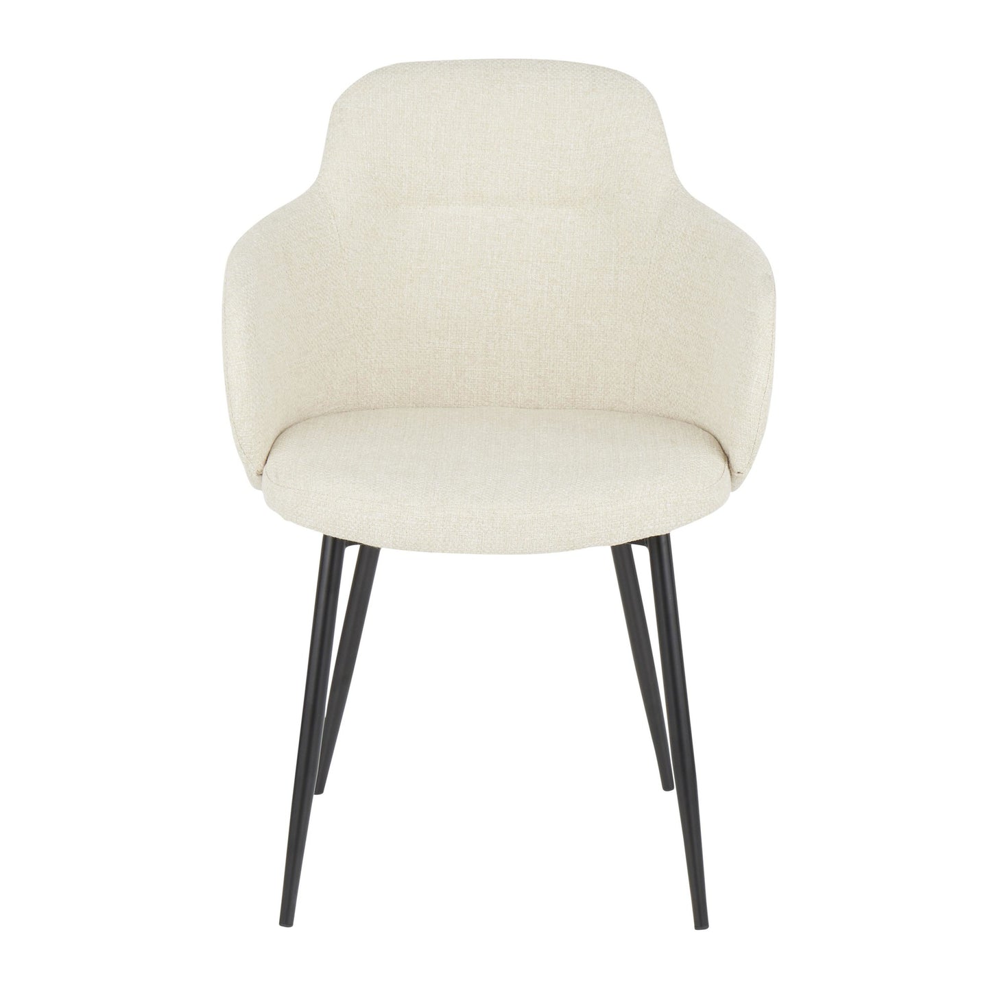 Boyne Industrial Chair in Black Metal and Cream Noise Fabric