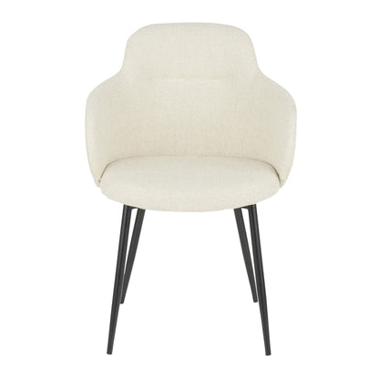 Boyne Industrial Chair in Black Metal and Cream Noise Fabric