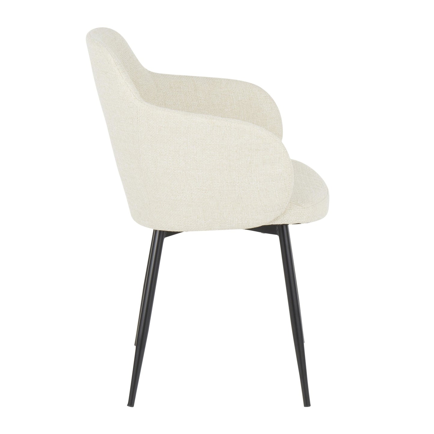 Boyne Industrial Chair in Black Metal and Cream Noise Fabric