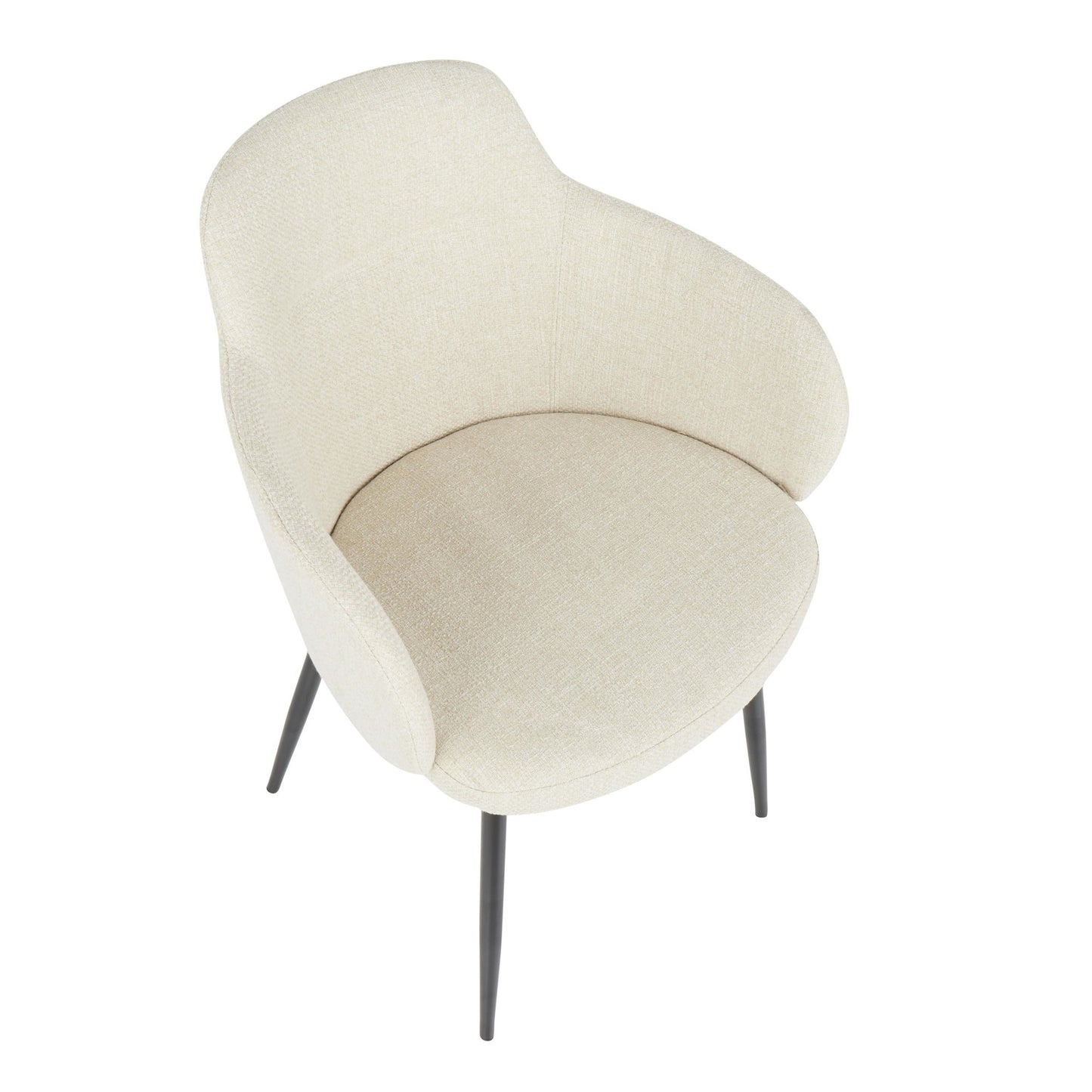 Boyne Industrial Chair in Black Metal and Cream Noise Fabric