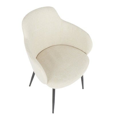 Boyne Industrial Chair in Black Metal and Cream Noise Fabric