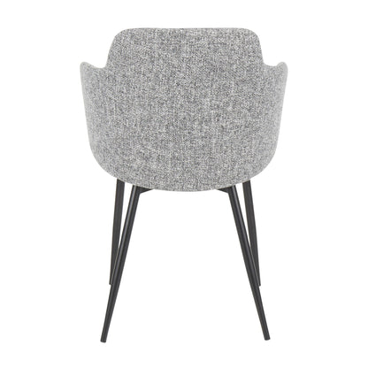 Boyne Industrial Chair in Black Metal and Cream Noise Fabric