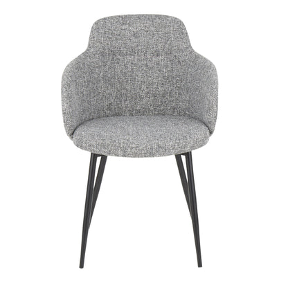Boyne Industrial Chair in Black Metal and Cream Noise Fabric