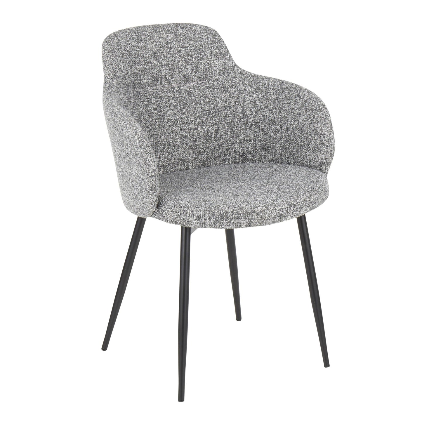 Boyne Industrial Chair in Black Metal and Cream Noise Fabric