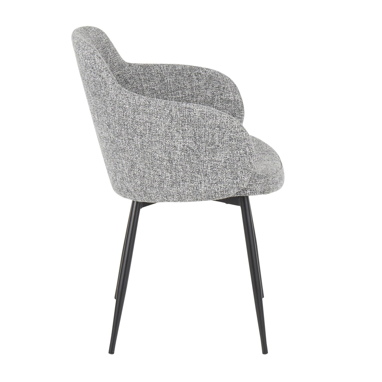 Boyne Industrial Chair in Black Metal and Cream Noise Fabric