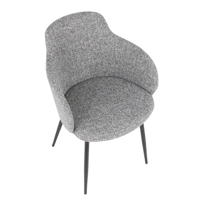 Boyne Industrial Chair in Black Metal and Cream Noise Fabric