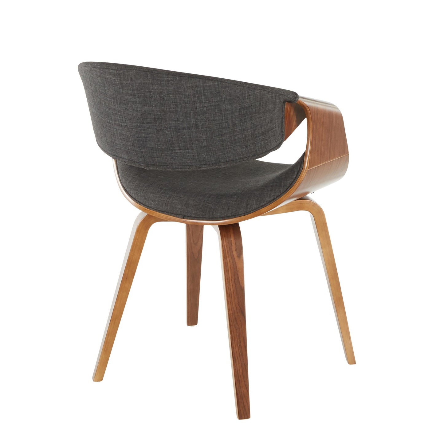Cosmo Mid-Century Chair in Natural Bamboo and Light Grey Noise Fabric