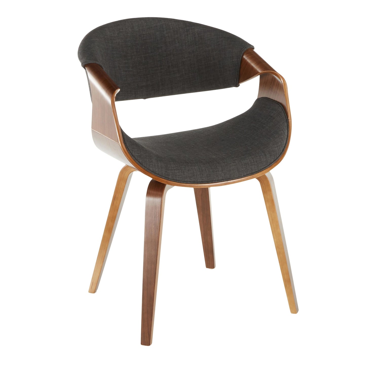 Cosmo Mid-Century Chair in Natural Bamboo and Light Grey Noise Fabric