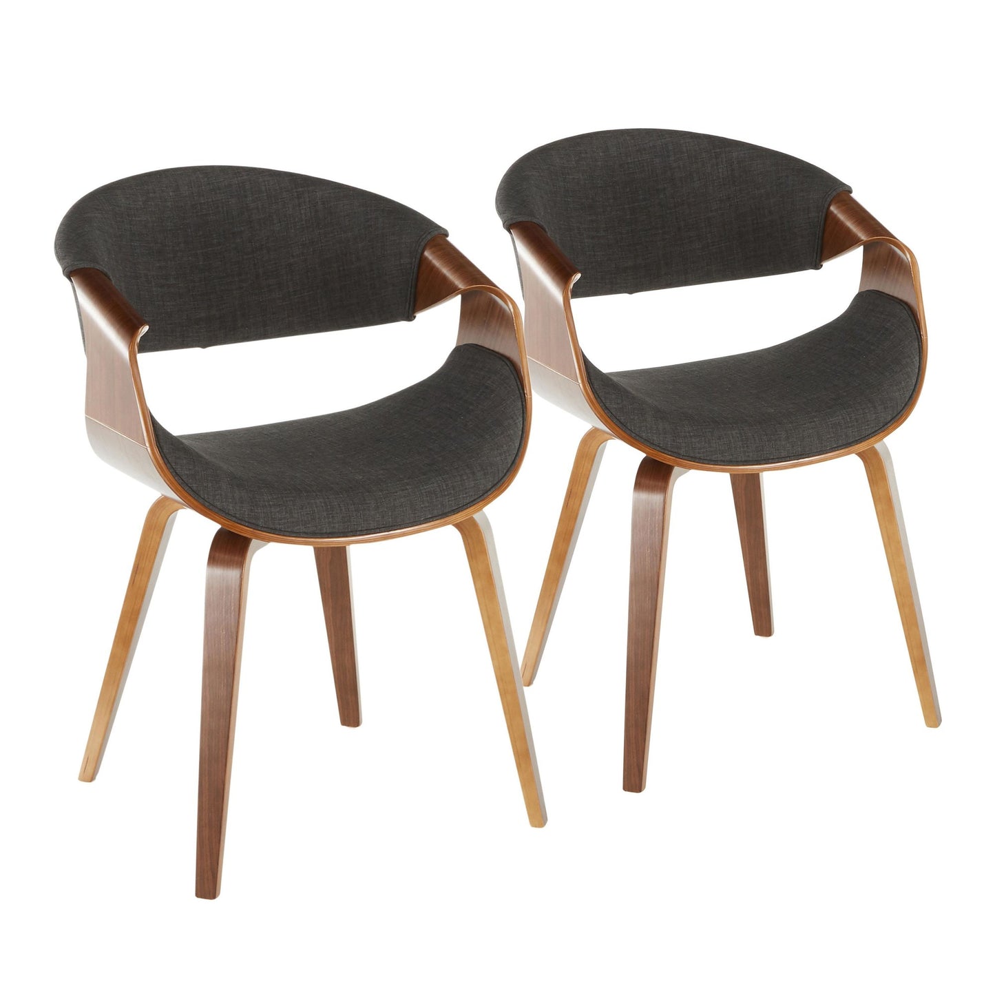 Cosmo Mid-Century Chair in Natural Bamboo and Light Grey Noise Fabric