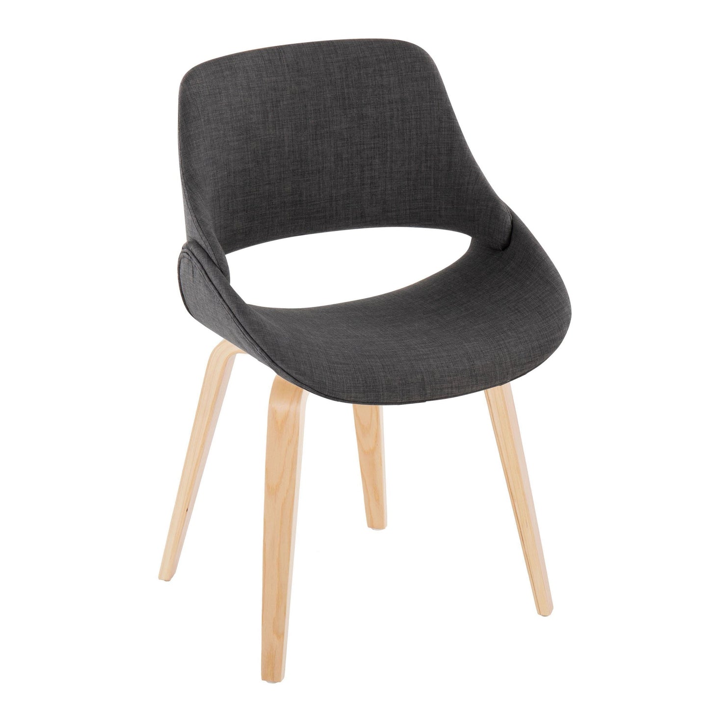 Fabrico Contemporary Accent Chair in Antique Copper Metal and Black Faux Leather   - Set of 2
