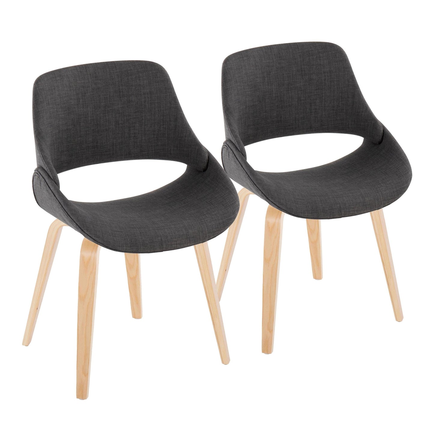 Fabrico Contemporary Accent Chair in Antique Copper Metal and Black Faux Leather   - Set of 2