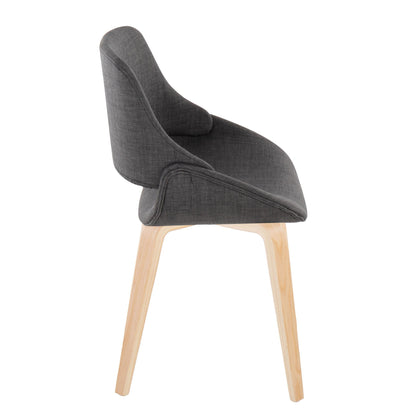 Fabrico Contemporary Accent Chair in Antique Copper Metal and Black Faux Leather   - Set of 2