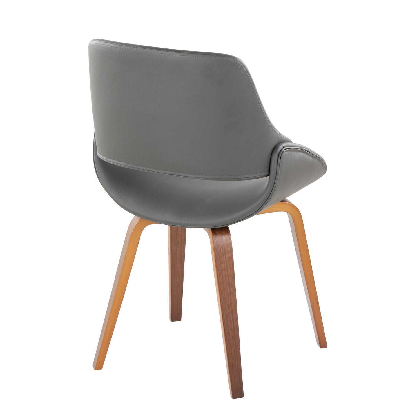 Fabrico Mid-Century Modern Dining/Accent Chair in Walnut and Charcoal Fabric by LumiSource - Set of 2
