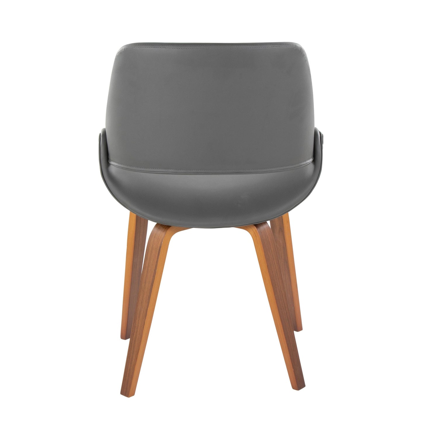 Fabrico Mid-Century Modern Dining/Accent Chair in Walnut and Charcoal Fabric by LumiSource - Set of 2