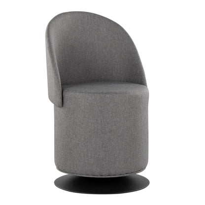 Finch Contemporary Swivel Chair in Black Metal and Charcoal Fabric