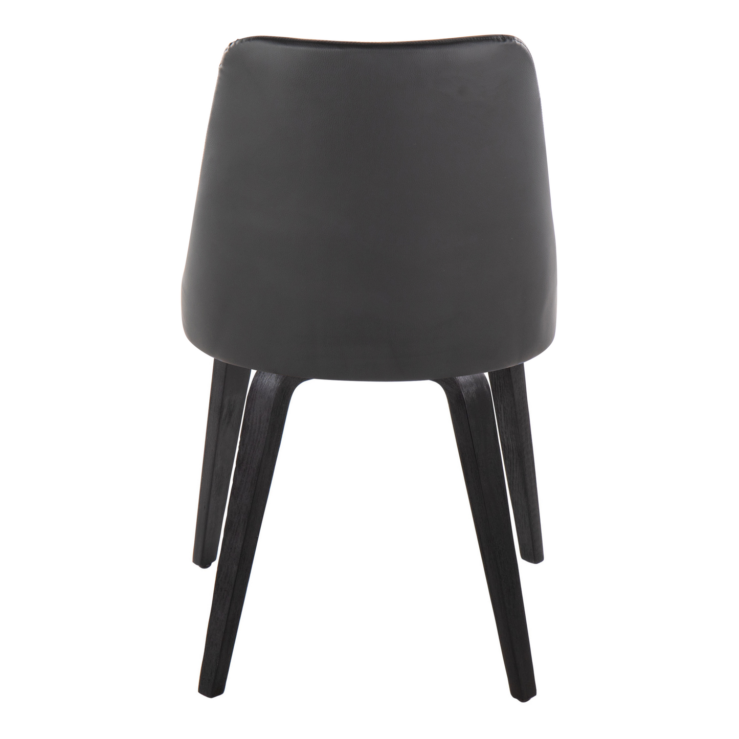 Marche Contemporary Accent/Dining Chair in Black Wood and Black Faux Leather   - Set of 2