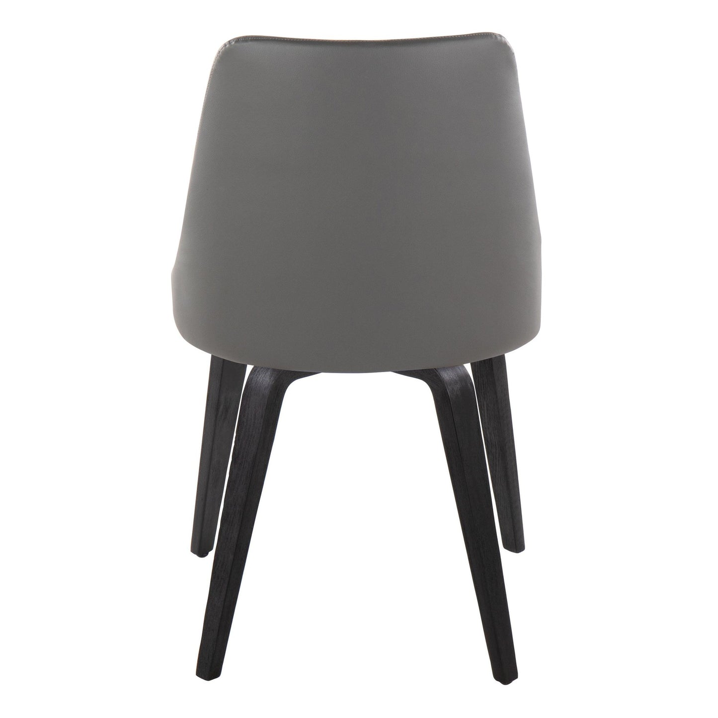 Marche Contemporary Accent/Dining Chair in Black Wood and Black Faux Leather   - Set of 2