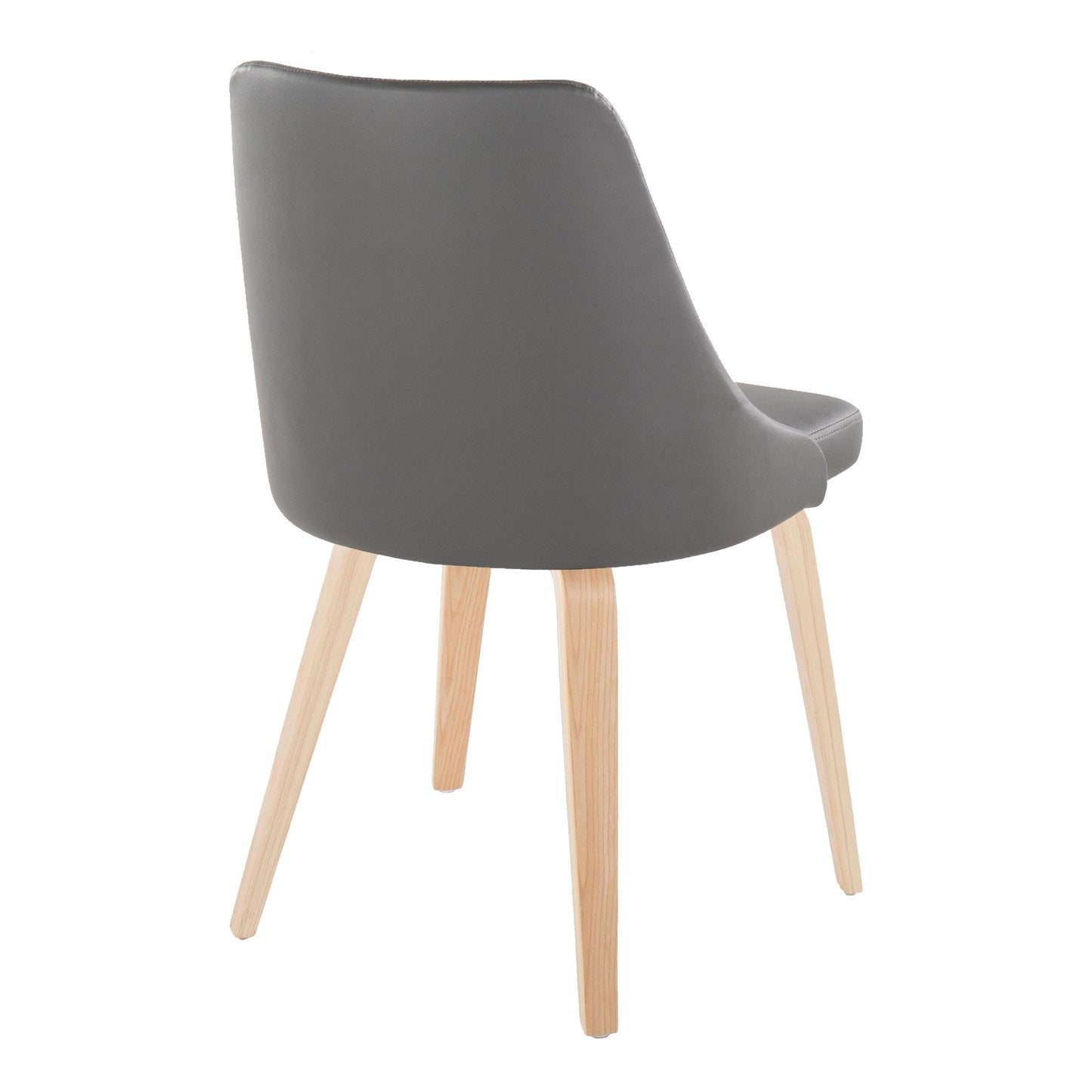 Marche Contemporary Accent/Dining Chair in Black Wood and Black Faux Leather   - Set of 2