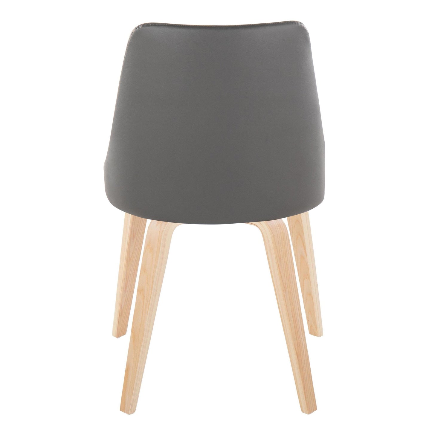 Marche Contemporary Accent/Dining Chair in Black Wood and Black Faux Leather   - Set of 2