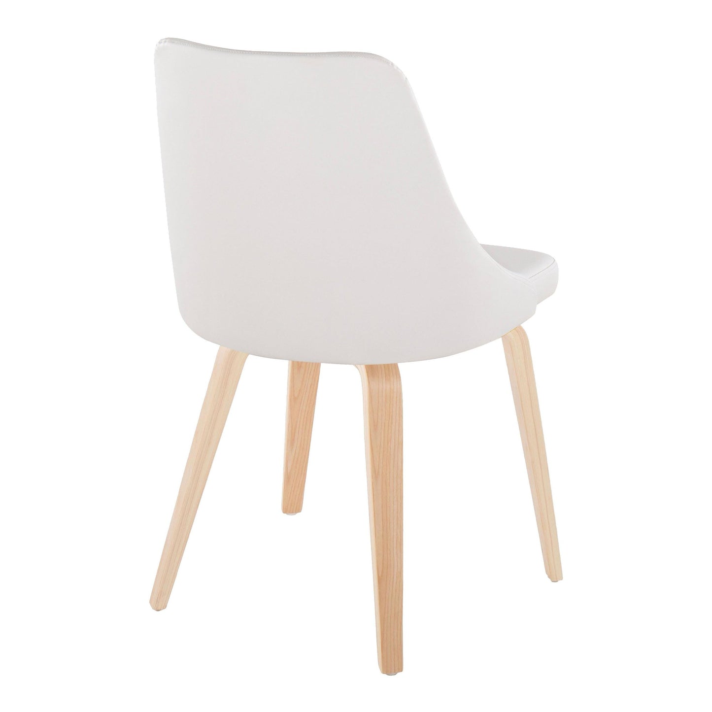 Marche Contemporary Accent/Dining Chair in Black Wood and Black Faux Leather   - Set of 2