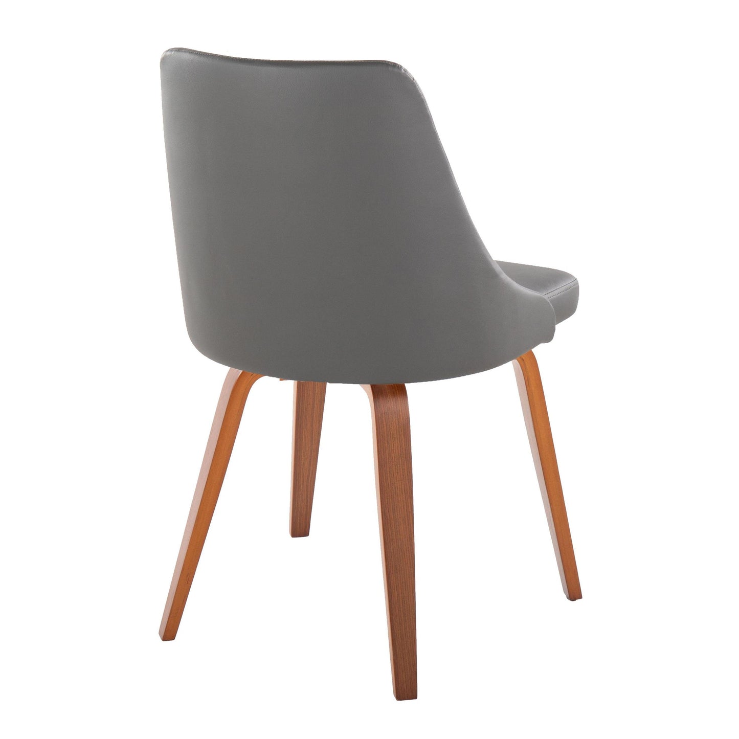 Marche Contemporary Accent/Dining Chair in Black Wood and Black Faux Leather   - Set of 2