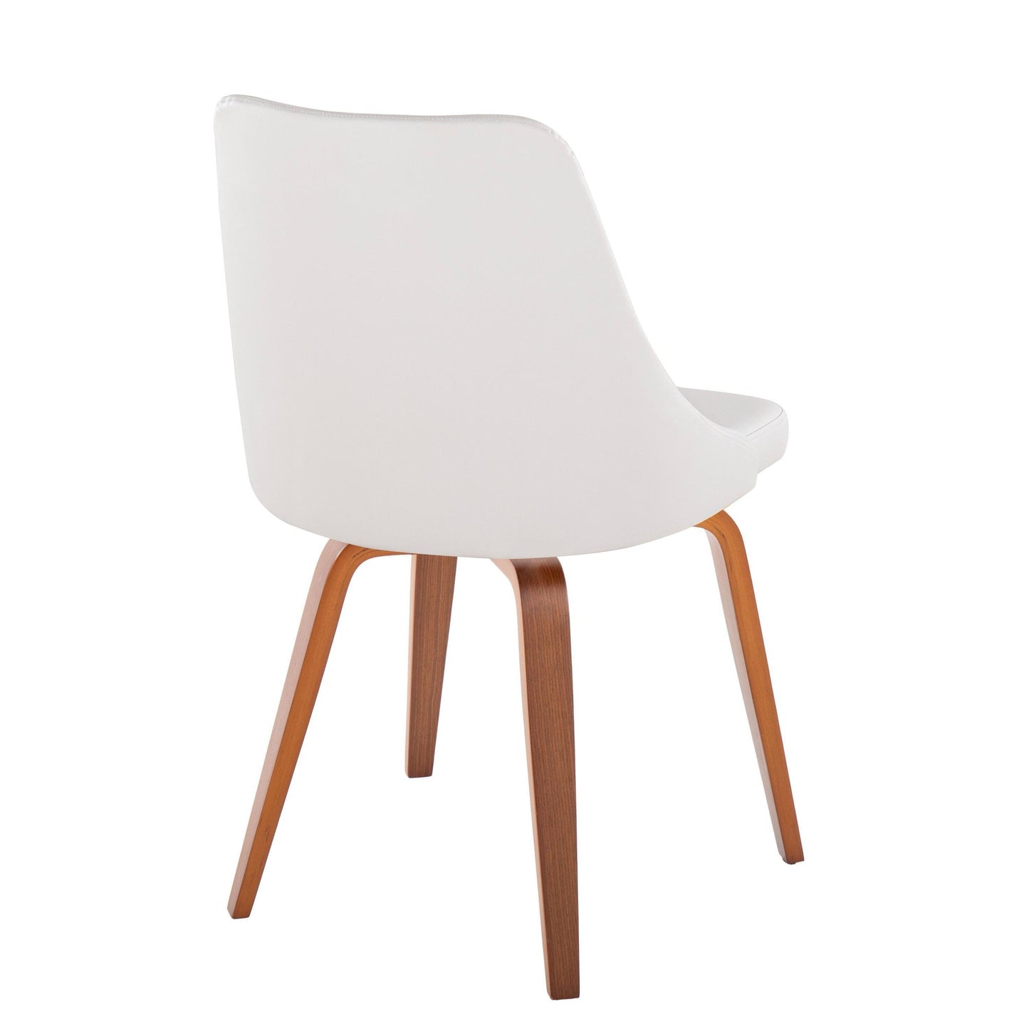 Marche Contemporary Accent/Dining Chair in Black Wood and Black Faux Leather   - Set of 2