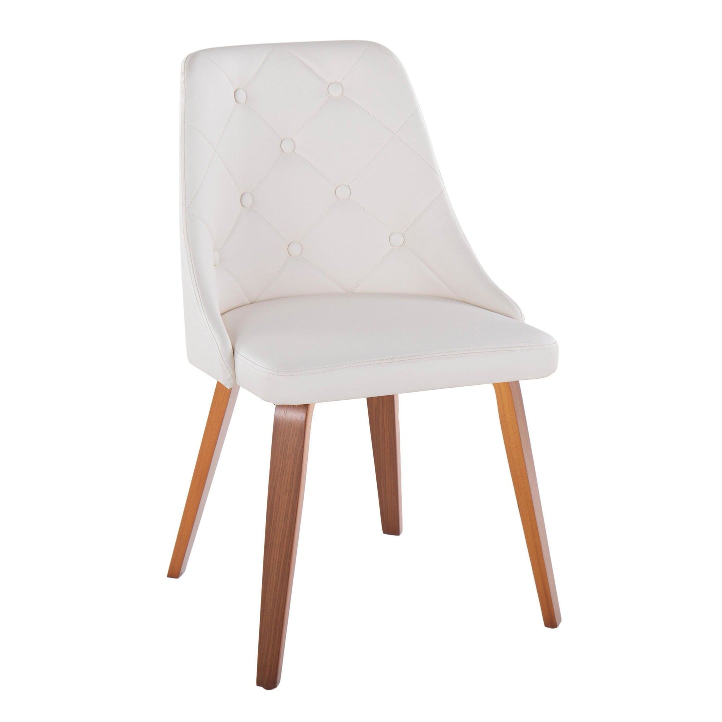 Marche Contemporary Accent/Dining Chair in Black Wood and Black Faux Leather   - Set of 2