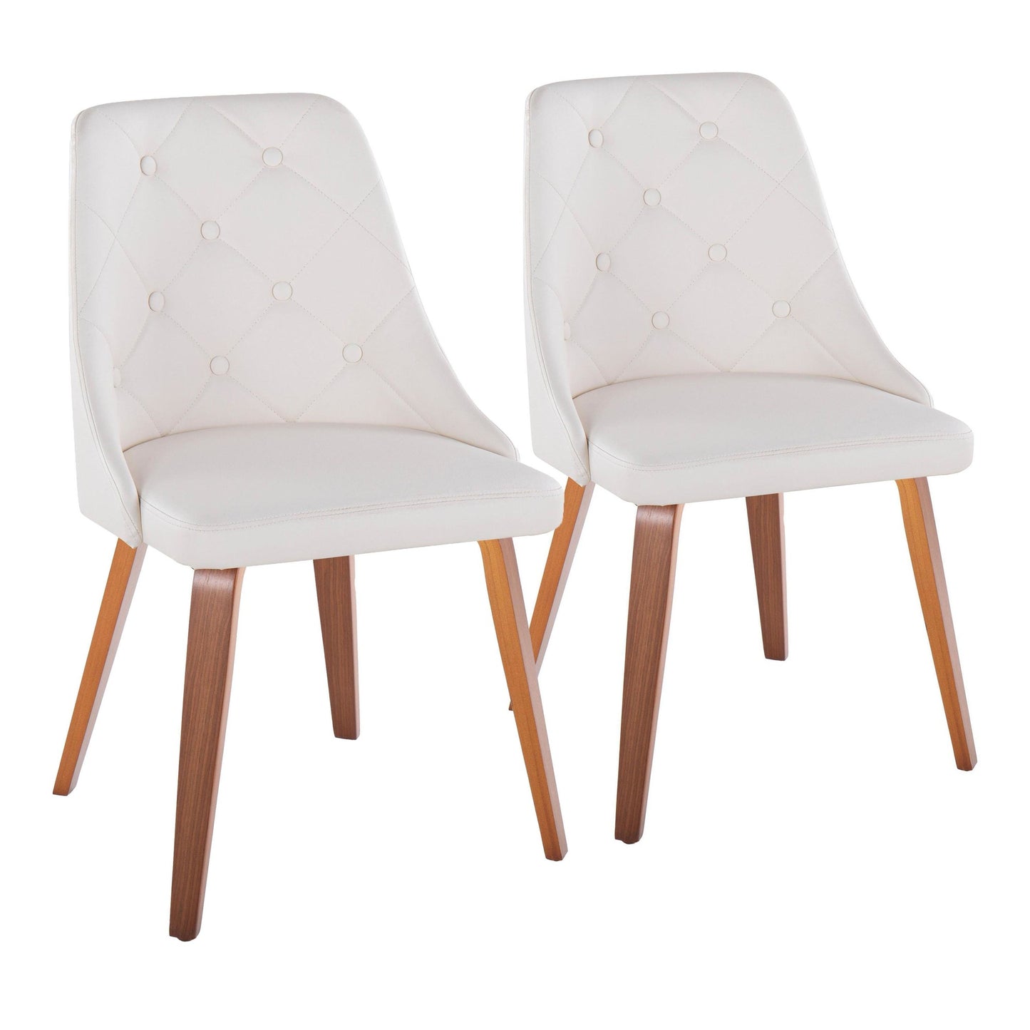 Marche Contemporary Accent/Dining Chair in Black Wood and Black Faux Leather   - Set of 2