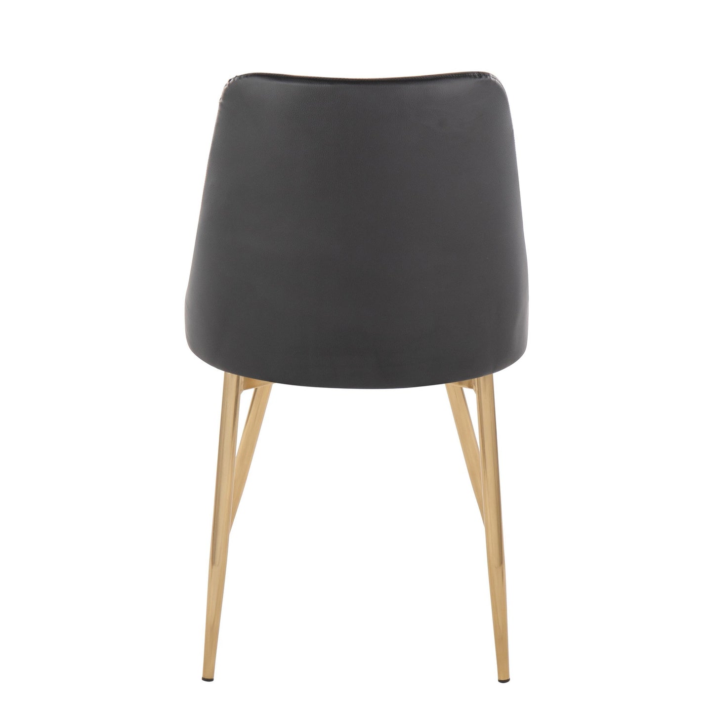 Marche Contemporary Accent/Dining Chair in Black Wood and Black Faux Leather   - Set of 2