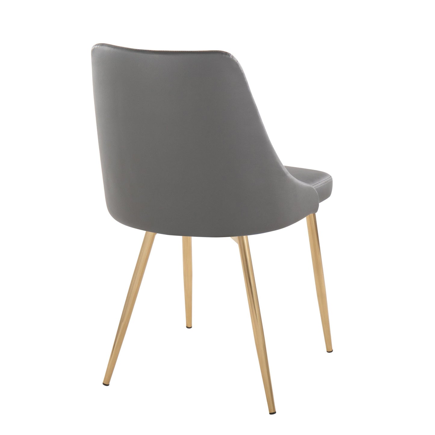 Marche Contemporary Accent/Dining Chair in Black Wood and Black Faux Leather   - Set of 2