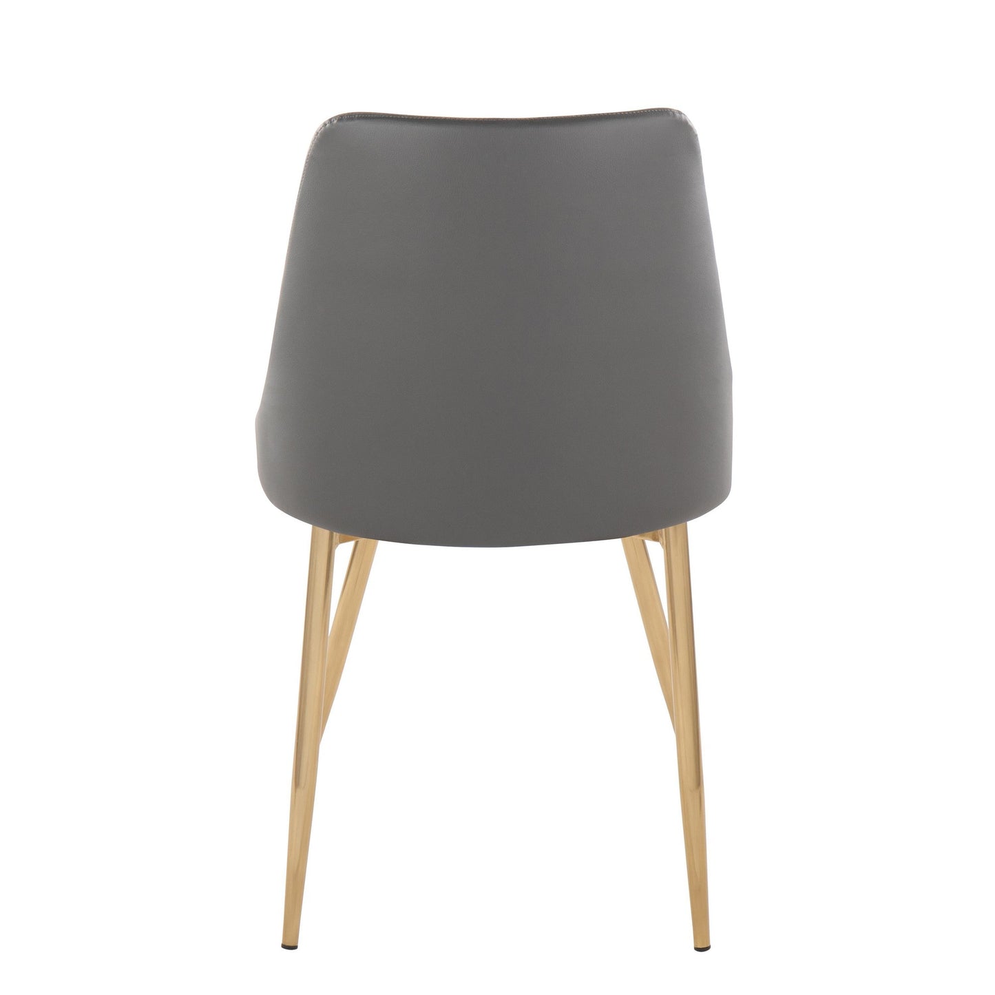 Marche Contemporary Accent/Dining Chair in Black Wood and Black Faux Leather   - Set of 2