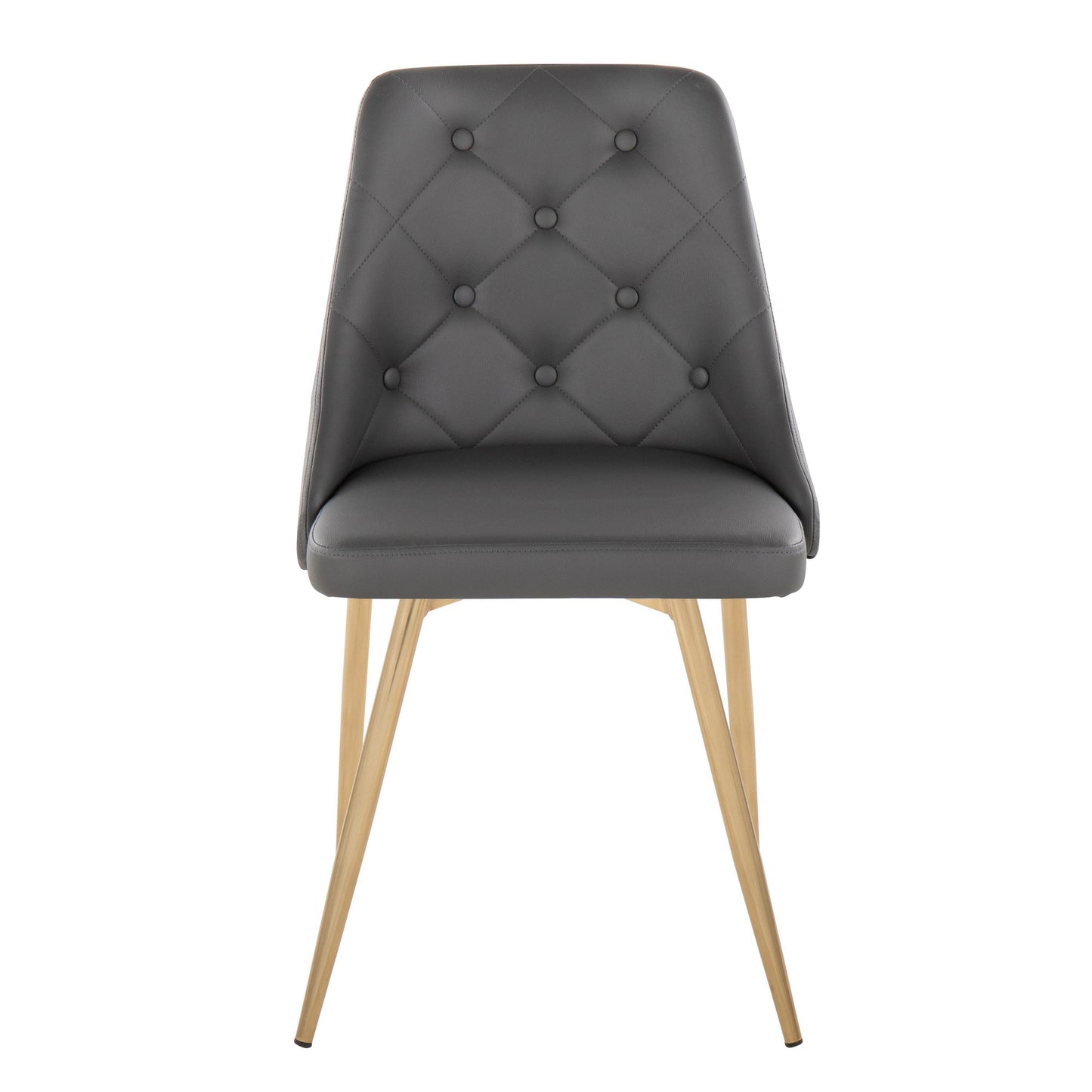 Marche Contemporary Accent/Dining Chair in Black Wood and Black Faux Leather   - Set of 2
