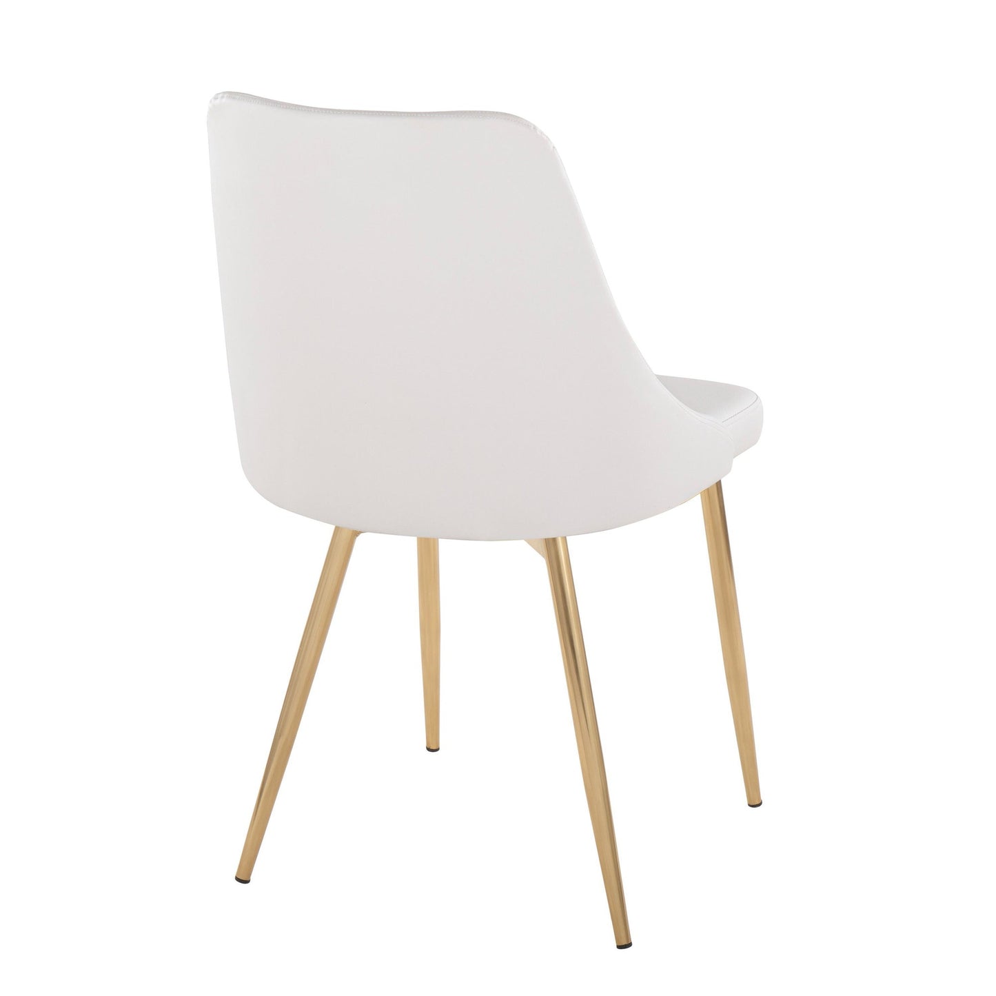 Marche Contemporary Accent/Dining Chair in Black Wood and Black Faux Leather   - Set of 2