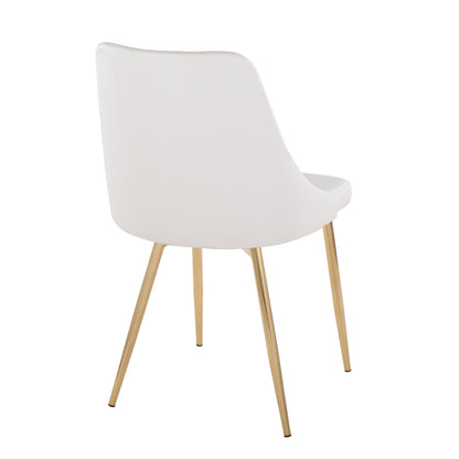 Marche Contemporary Accent/Dining Chair in Black Wood and Black Faux Leather   - Set of 2