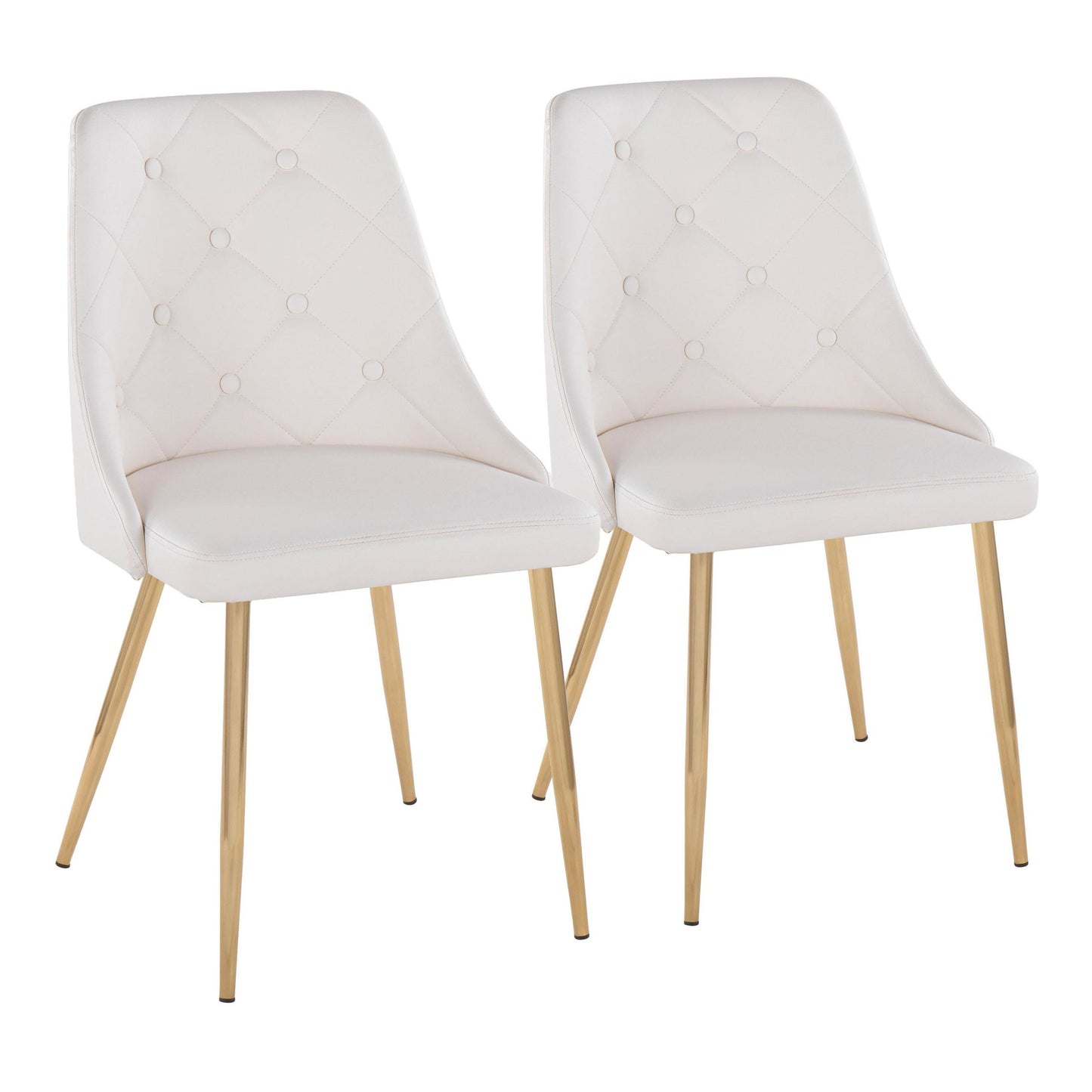 Marche Contemporary Accent/Dining Chair in Black Wood and Black Faux Leather   - Set of 2