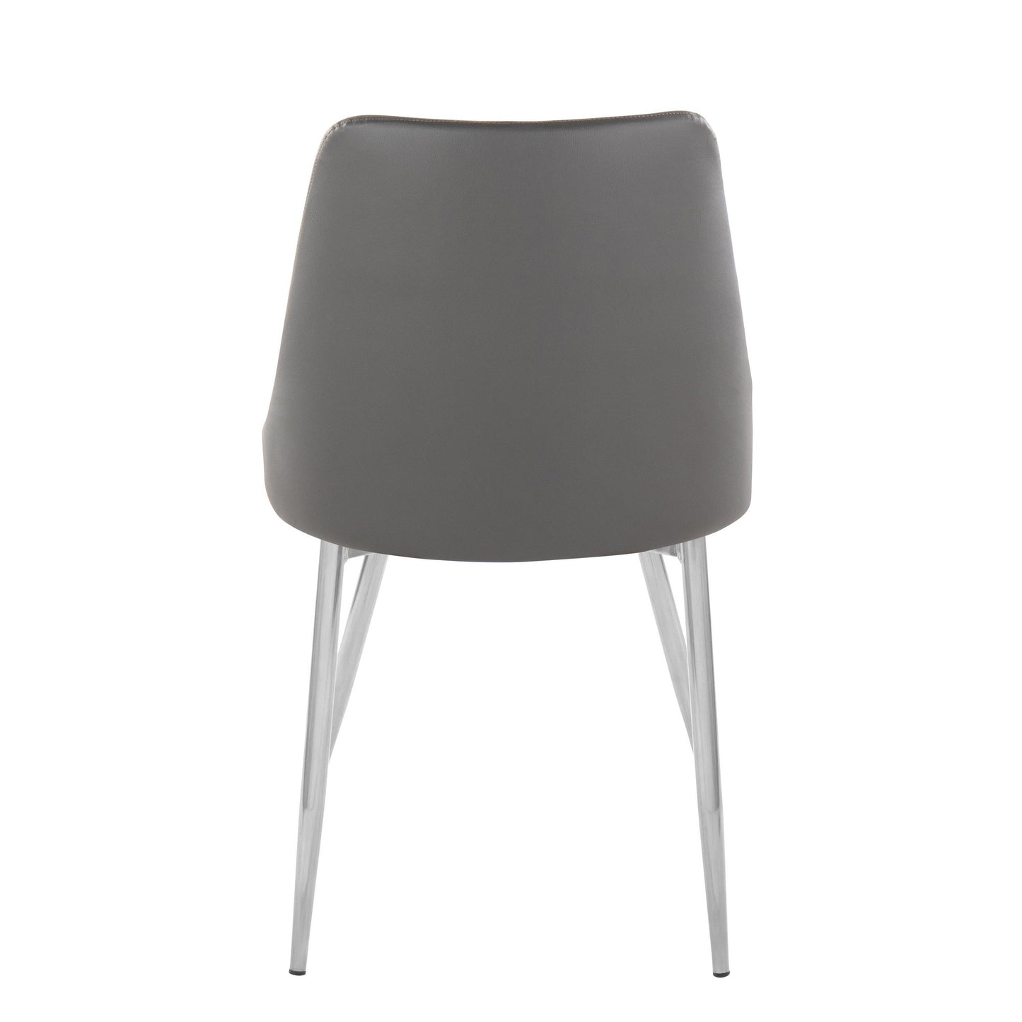 Marche Contemporary Accent/Dining Chair in Black Wood and Black Faux Leather   - Set of 2