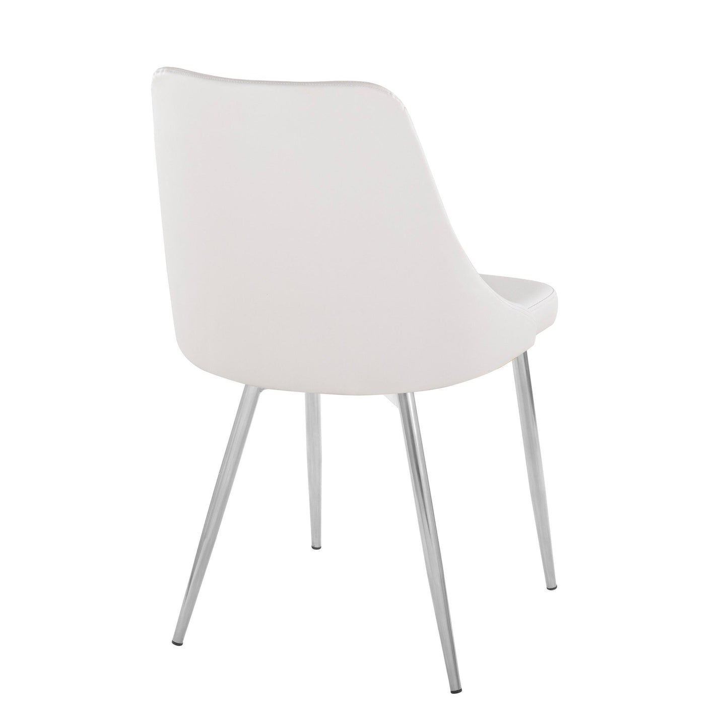 Marche Contemporary Accent/Dining Chair in Black Wood and Black Faux Leather   - Set of 2
