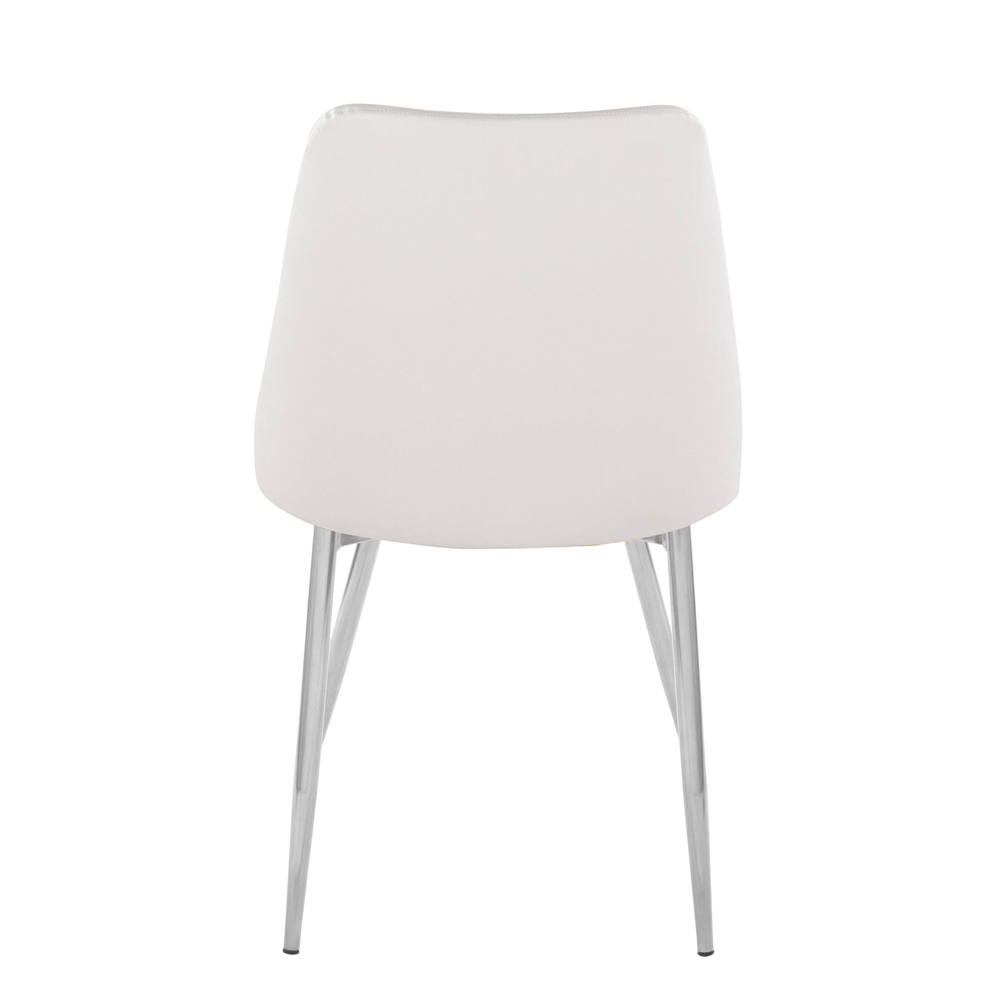 Marche Contemporary Accent/Dining Chair in Black Wood and Black Faux Leather   - Set of 2