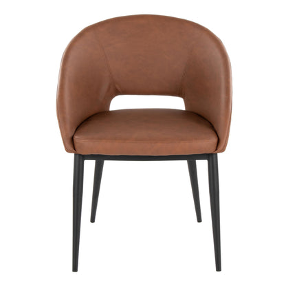 Renee Contemporary Chair in Black Metal Legs and Grey Fabric