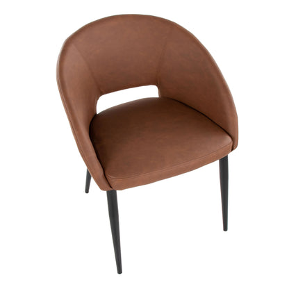 Renee Contemporary Chair in Black Metal Legs and Grey Fabric