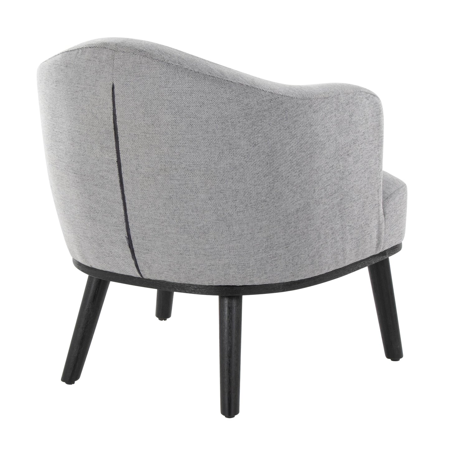 Ahoy Mid-Century Modern Accent Chair in Black Wood and Grey Fabric